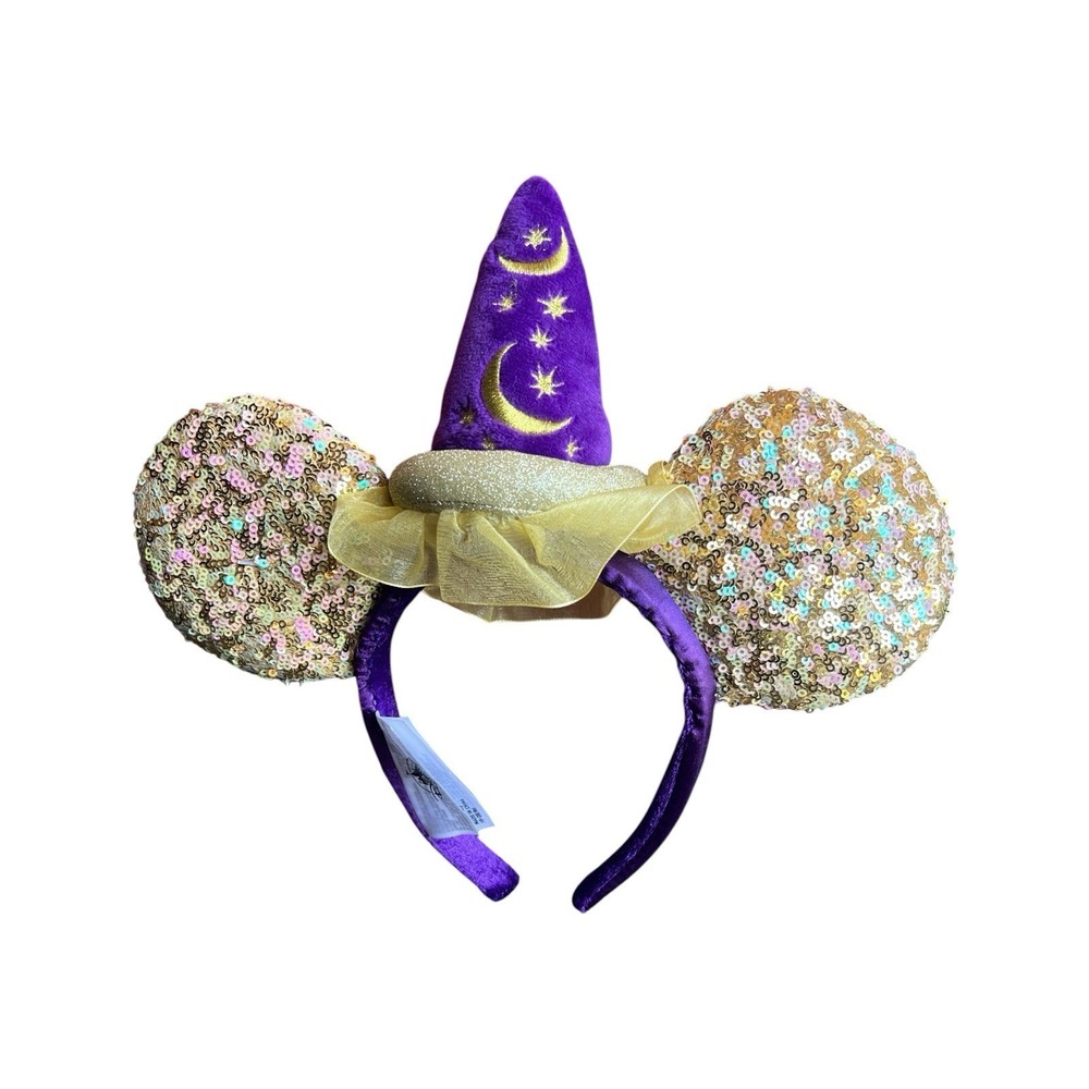 Disneyland Sorcerer Mickey Magic‎ Happens Minnie Sequin Ears Headband Parade New